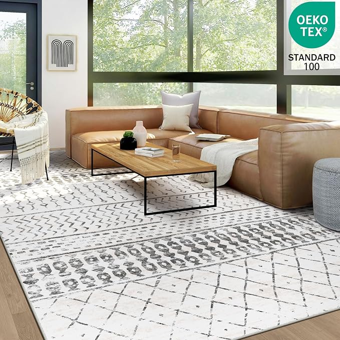 6x9 Machine Washable Area Rug for Living Room, Kids and Pets Friendly for - Image 3