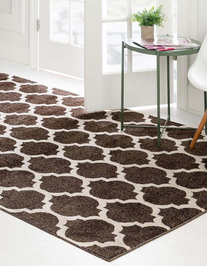 Rugs.com Lattice Collection Rug – 3' x 5' Chocolate Brown Medium Rug Perfect - Image 4