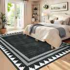 Modern Low Pile Non Slip 5x7 Machine Washable Living Room Area Rug Foldable - Image 3