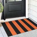 KOZYFLY Orange and Black Striped Rug Doormat 2x3 Ft Halloween Fall Cotton Woven by KOZYFLY