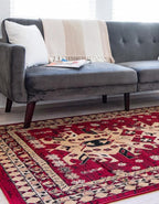 Unique Loom Taftan Collection Border Geometric Tribal Inspired Design Area Rug - Image 4