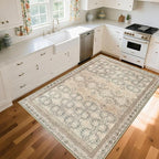 4x6 Area Rug for Bedroom Machine Washable, Non Slip Vintage Floral Kitchen Rugs - Image 8