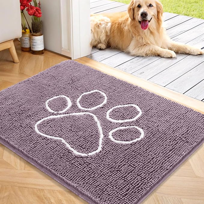 OLANLY Dog Door Mat for Muddy Paws 40x32, Paw Print Design, Absorbs Moisture by OLANLY