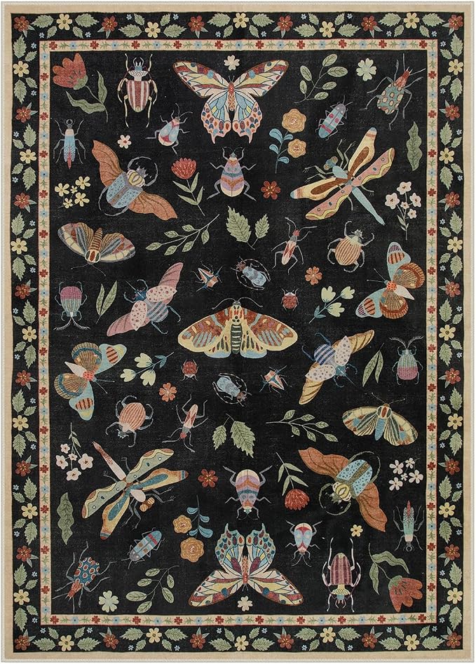 Lahome Insect 5x7 Area Rugs for Living Room, Soft Washable Rugs for Bedroom - Image 7