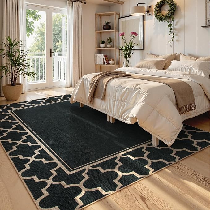 Moynesa Moroccan Easy Jute Outdoor Rug 8x10, Geometric Farmhouse Carpet - Image 7