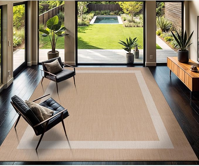 CAMILSON Outdoor Rug 9x12, Large Modern Outside Rugs - Image 9