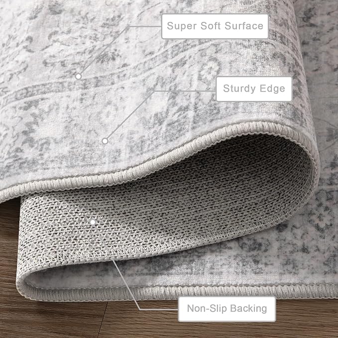 LIVEBOX Washable Gray Rug 6x9 - Image 3