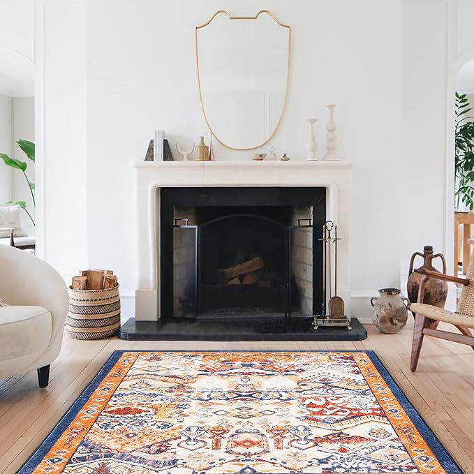 Phantoscope Washable Area Rug 4'x6' Non-Slip, Vintage Boho Rugs - Image 8