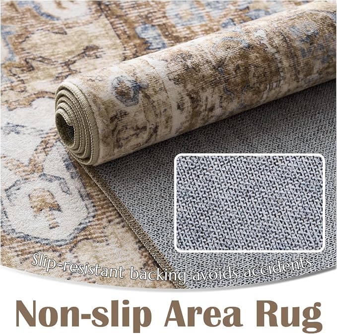 jinchan Kelda Runner Rug 3x8 Washable Rug Soft Hallway Runner Indoor Vintage - Image 8