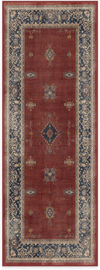 RUGGABLE Washable Vintage Runner Rug – Verena Amber Red 2.5x7, Stain-Resistant by RUGGABLE