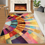 Chromatic Geometric Area Rugs 6x9ft, Abstraction Deco Fluffie Rugs - Image 2
