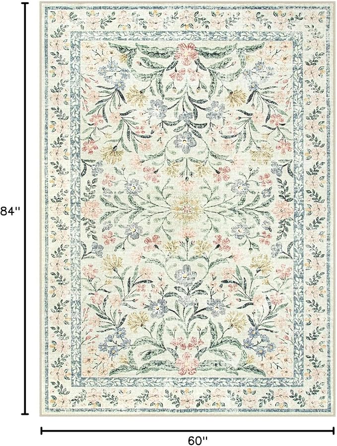 Lahome Boho Rugs for Living Room 5x7, Machine Washable Area Rugs Non-Slip - Image 2
