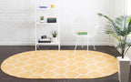 Rugs.com Lattice Frieze Collection Rug – 5' x 8' Oval Yellow Medium Rug Perfect - Image 3