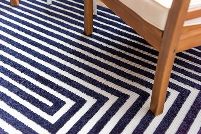 Unique Loom Sabrina Soto Outdoor Collection Geometric, Carved Area Rug - Image 5