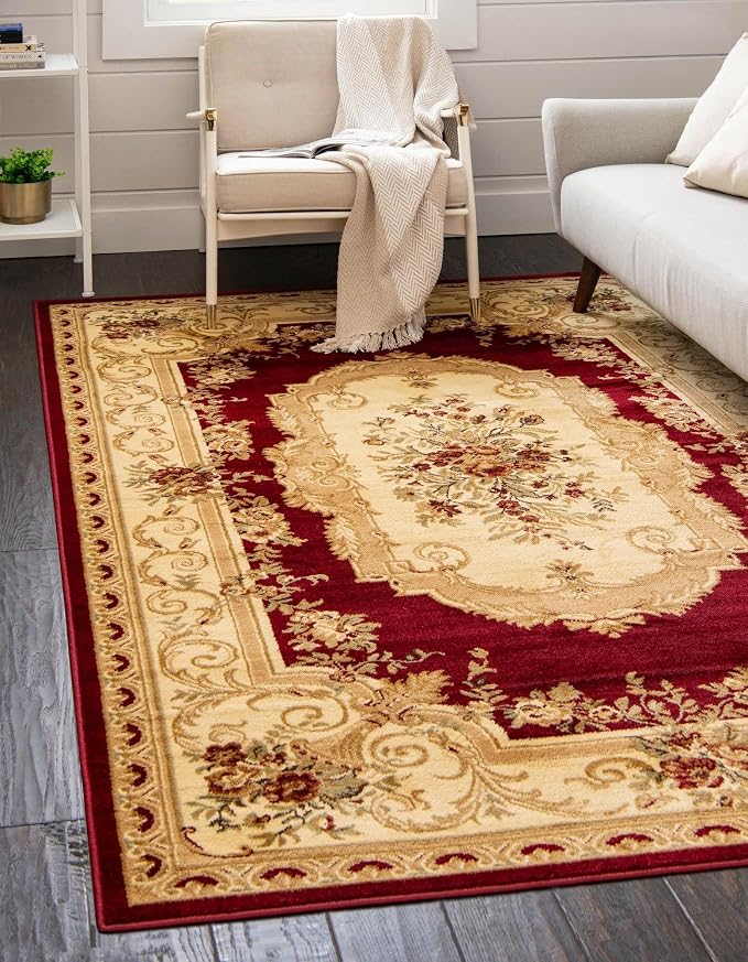 Rugs.com Chateau Collection Rug – 7' x 10' Red Medium Rug Perfect - Image 4