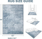 Area Rugs 5x7 Living Room: Washable Rug Modern Abstract Large Rugs Soft Non - Image 2