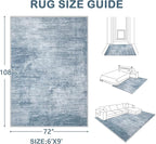 Area Rugs 6x9 Living Room: Washable Rug Modern Abstract Large Rugs Soft Non - Image 2