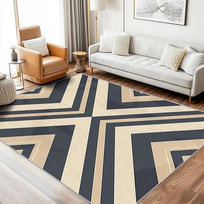 Modern Geometric Rug, Washable 3x4 Rug by Unknown