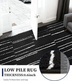 YIHOUSE 6x9 Abstract Line Area Rug, Modern Washable Stain Resistant Rugs Non - Image 4
