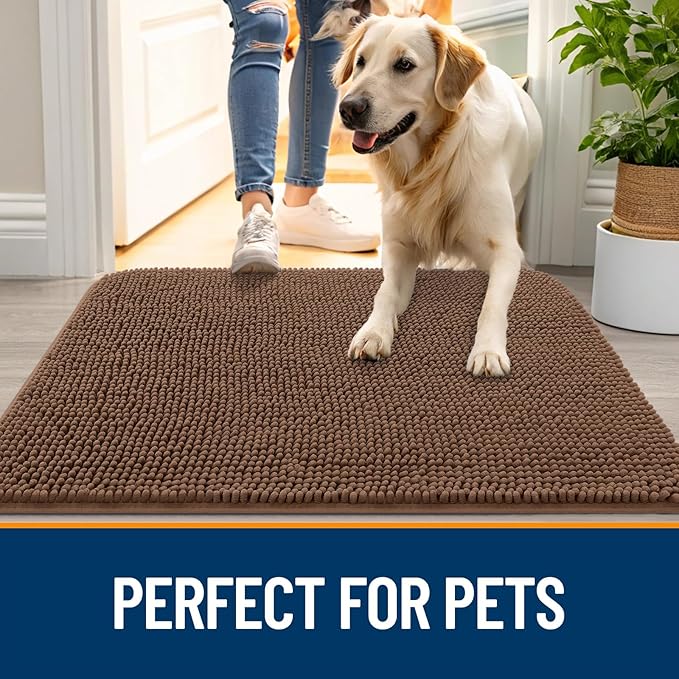 OLANLY Dog Door Mat for Muddy Paws 36x24, Absorbs Moisture and Dirt, Absorbent - Image 6