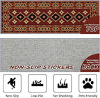 Burgundy Diamond Runner Rug, 2x7ft Hallway Runner Rugs - Image 2
