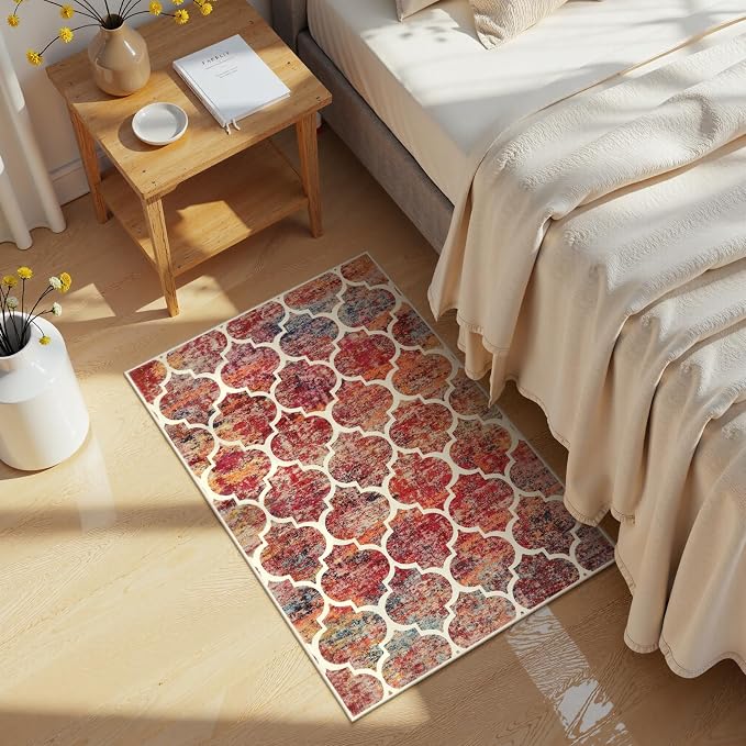 Lahome Moroccan Kitchen Rugs -2x3 Washable Rug Small Indoor Door Mat Throw Rug - Image 4