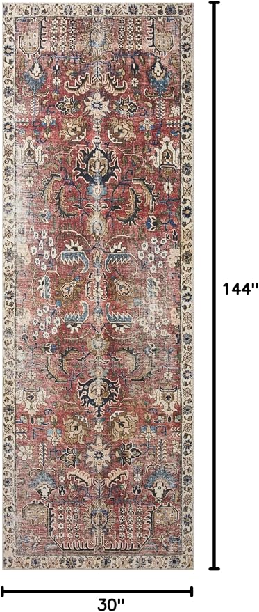 Loloi Chris Loves Julia Jules Collection JUL-01 Merlot/Multi 2'-6'' x 12'-0'' - Image 2