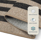 Lahome Modern Geometric Easy Jute Outdoor Rug, 3x5 Black Washable Kitchen Rugs - Image 4