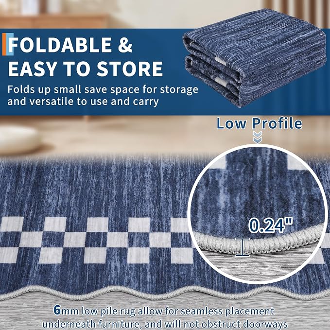 GarveeHome Scalloped Washable Rug 9x12 Area Rug - Image 4