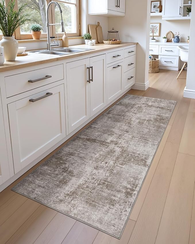 DEXI Hallway Runner Rug 3x8, Modern Abstract Non Slip Thin Soft Runners Carpet - Image 7