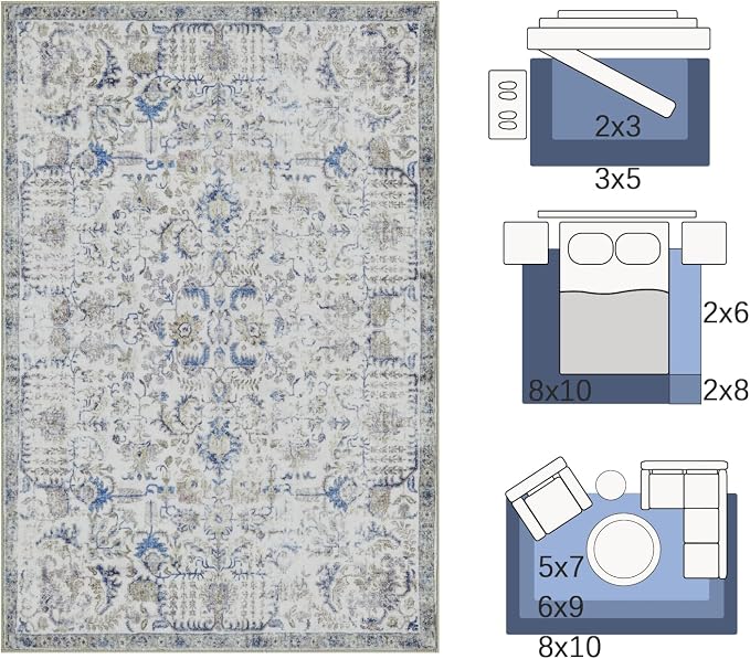 jinchan Kalen Runner Rug 2x10 Washable Area Rug Soft Vintage Hallway Indoor - Image 2