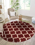 Rugs.com Lattice Collection Rug – 3 Ft Round Dark Terracotta Medium-Pile Rug by Rugscom