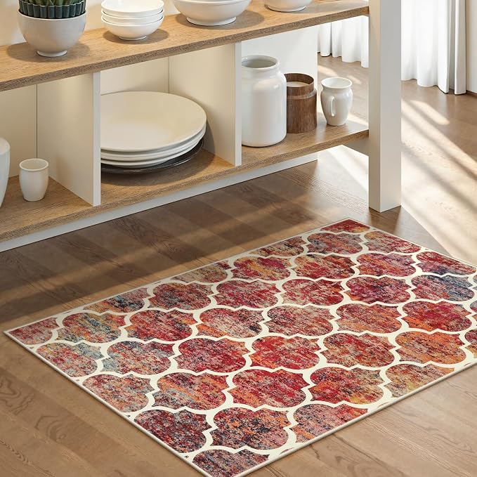 Lahome Moroccan Kitchen Rugs -2x3 Washable Rug Small Indoor Door Mat Throw Rug - Image 2