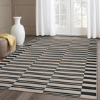 Lahome Striped Easy Jute Rug, 5x7 Outdoor Patio Rug Neutral Dining Room Rug by Lahome