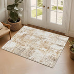 FMFUNCTEX Entryway Rug 2x3 Washable Brown Grey Modern Abstract Door Mat Non - Image 3