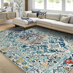 Easy-Going Area Rug 6x9 Washable Boho Rugs by Easy-Going