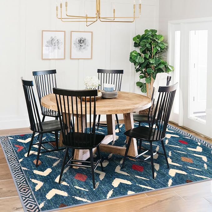 KILOCOCO Living Room Rug 5x7 Area Rug Printed Boho Washable Bedroom Rugs Non - Image 6