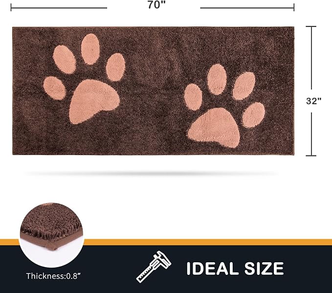 PURRUGS Dirt Trapping Door Mat 32" x 70", Non-Skid/Slip Machine Washable - Image 2