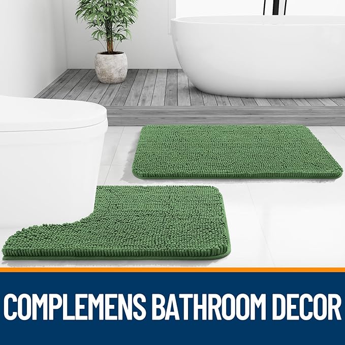 OLANLY Bathroom Rugs 36x24, Extra Soft Absorbent Chenille Bath Rugs, Rubber - Image 7