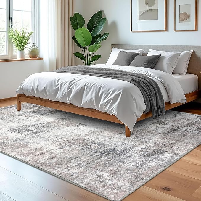 Modern Abstract 5x7 Living Room Washable Rug Non-Slip Soft Bedroom Area Rug - Image 2
