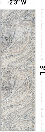 Rugshop Marble Swirl Distressed Gray Area Rug Modern Indoor Rug - Image 2