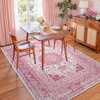 Bright Pink Area Rug for Girls Bedroom, 3x5 Soft Washable Rugs - Image 3