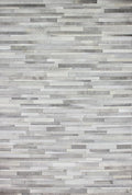 Cowhide Leather Rug for Living Room 9.9x14 Natural Leather Rug Silver Modern by EclatiqueRug
