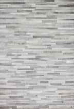 Cowhide Leather Rug for Living Room 9.9x14 Natural Leather Rug Silver Modern by EclatiqueRug