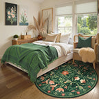 Moynesa Floral Bird Round Rug 6ft Washable Circle Rug Non Slip, Modern Cottage - Image 4