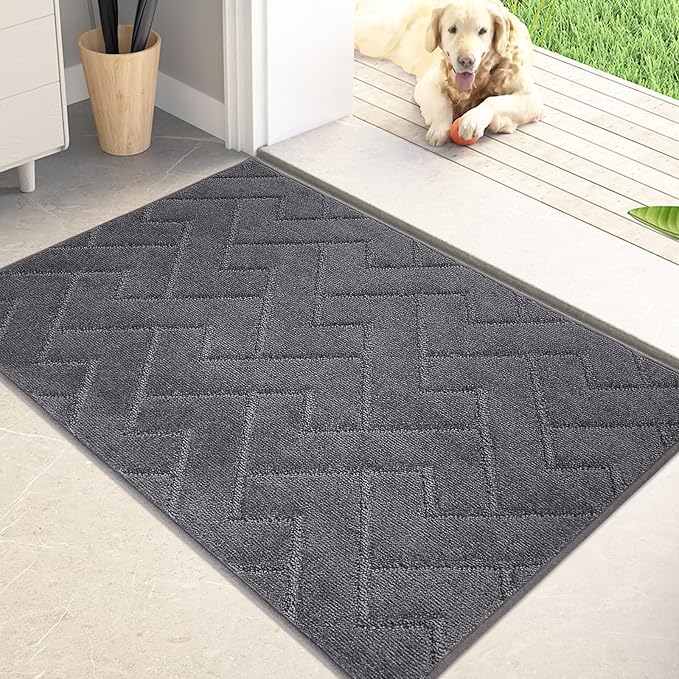 PURRUGS Dirt Trapping Door Mat 24" x 35.5", Non-Slip Machine Washable Entry Rug by PURRUGS