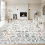 Area Rug 9x12 Living Room Rug, Machine Washable Vintage Distressed Boho Area by XLUEZ