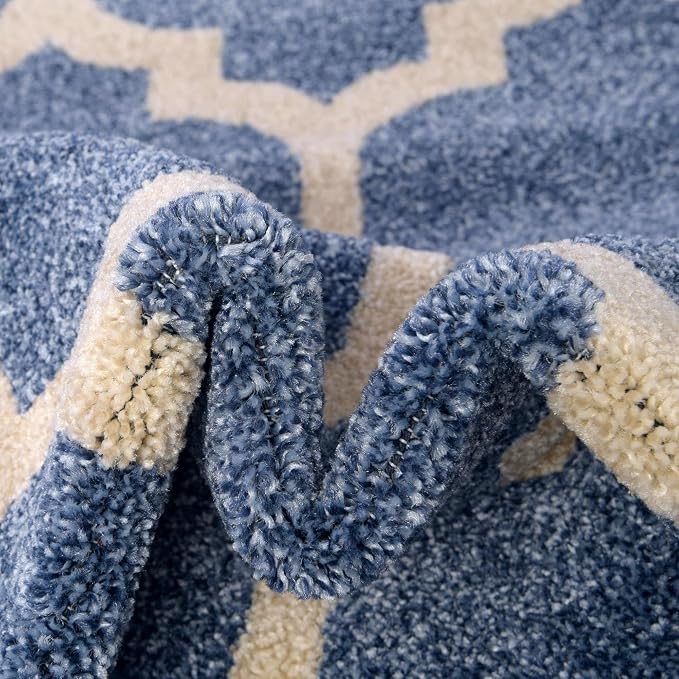 Rugs.com Lattice Collection Rug – 8 Ft Round Light Blue Medium Rug Perfect - Image 7
