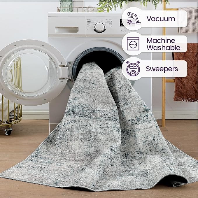 DEXI 4x6 Area Rug for Living Room, Modern Abstract Thin Washable Rug Indoor - Image 8