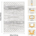 4x6 Machine Washable Area Rug for Living Room, Kids and Pets Friendly for - Image 2